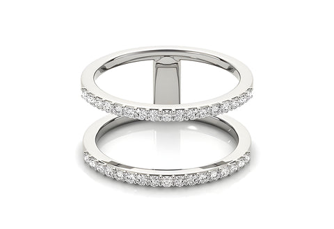 DIAMOND EMBELLISHED DUAL BAND RING IN 14K WHITE GOLD (1/3 CTTW)