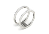 DIAMOND EMBELLISHED DUAL BAND RING IN 14K WHITE GOLD (1/3 CTTW)