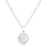 3 CT RHODIUM CLEAR CZ ROUND HALO SATELLITE PENDANT - PIERGIORGIO CERRONI