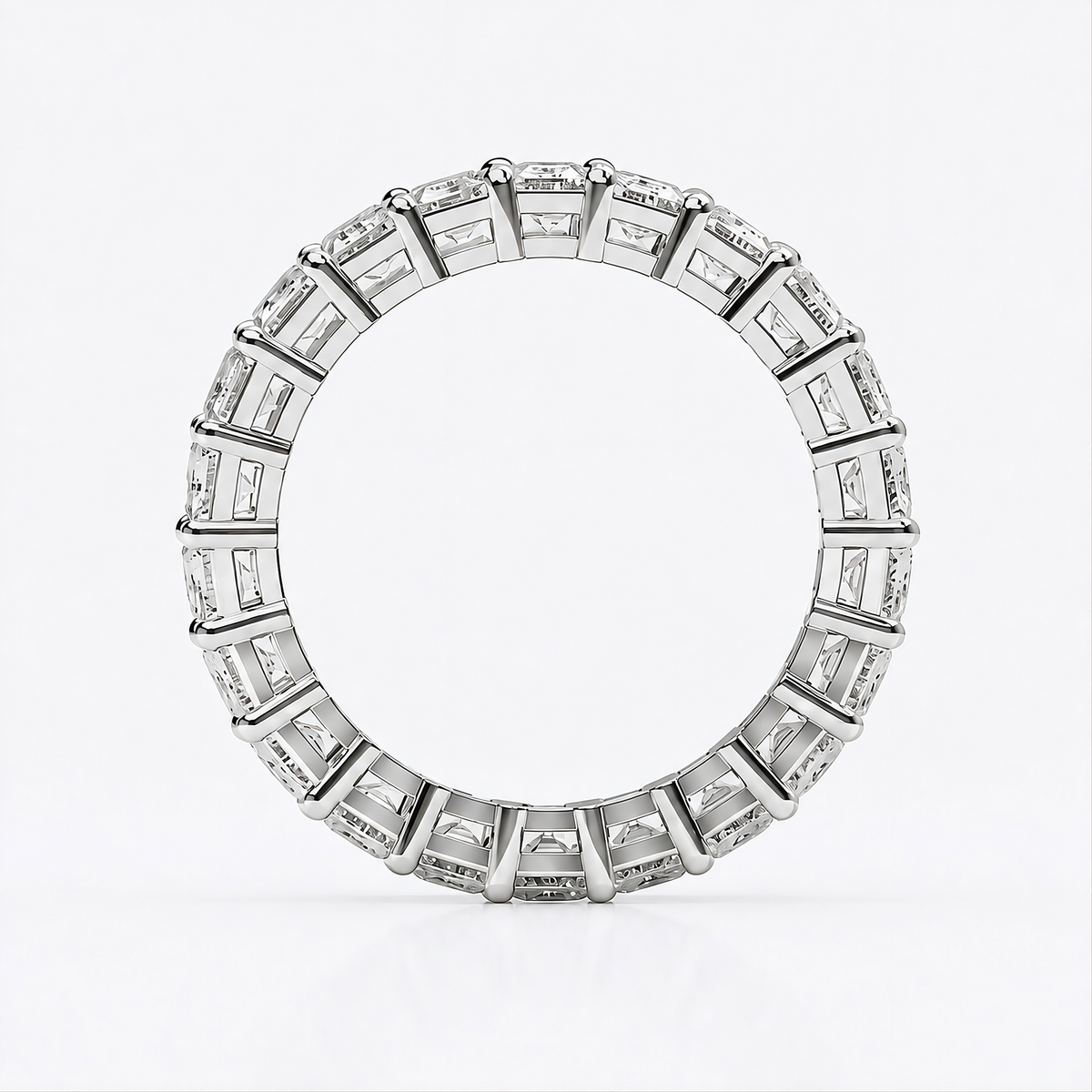EMERALD CUT LAB GROWN DIAMOND ETERNITY RING IN WHITE GOLD (3 CTTW FG/VS2)