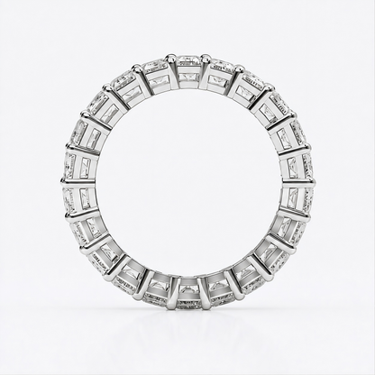 EMERALD CUT LAB GROWN DIAMOND ETERNITY RING IN WHITE GOLD (3 CTTW FG/VS2)