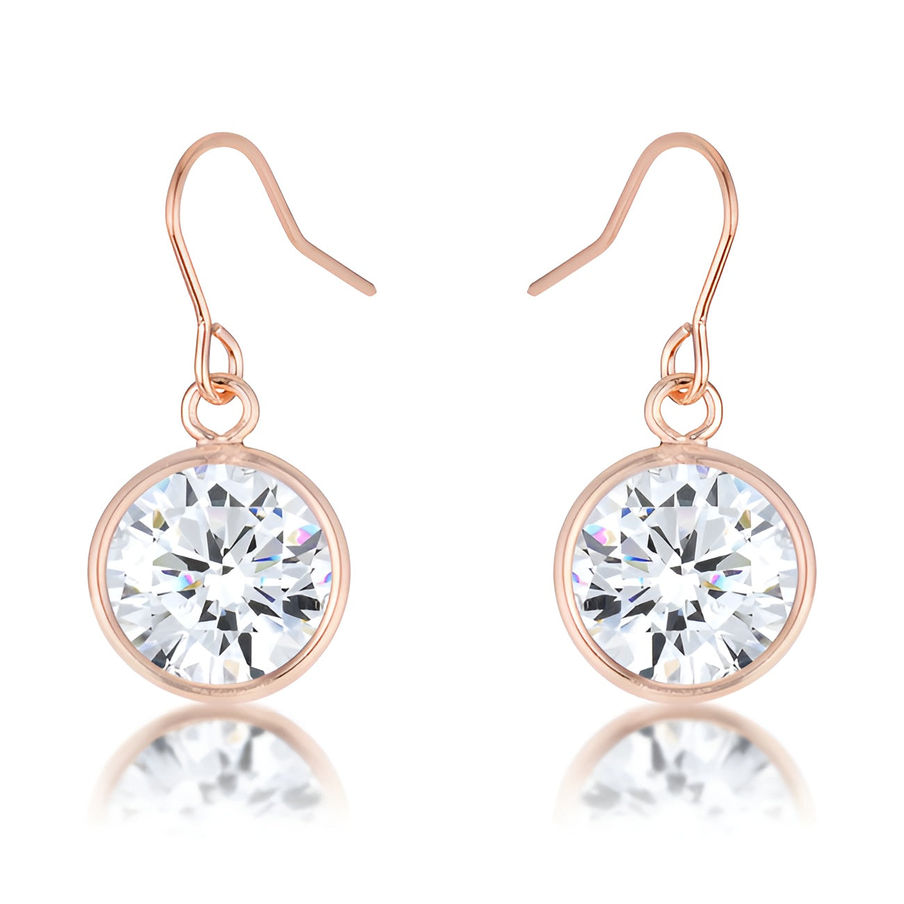 5.5 CT ROSE GOLD CZ DROP EARRINGS - PIERGIORGIO CERRONI