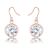 5.5 CT ROSE GOLD CZ DROP EARRINGS - PIERGIORGIO CERRONI