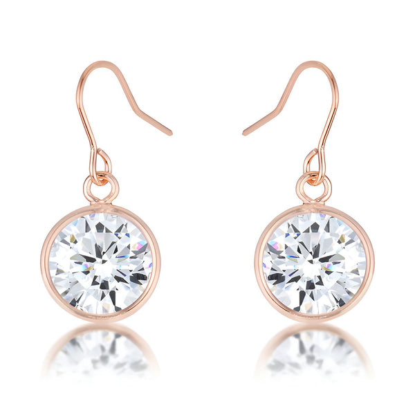 5.5 CT ROSE GOLD CZ DROP EARRINGS - PIERGIORGIO CERRONI