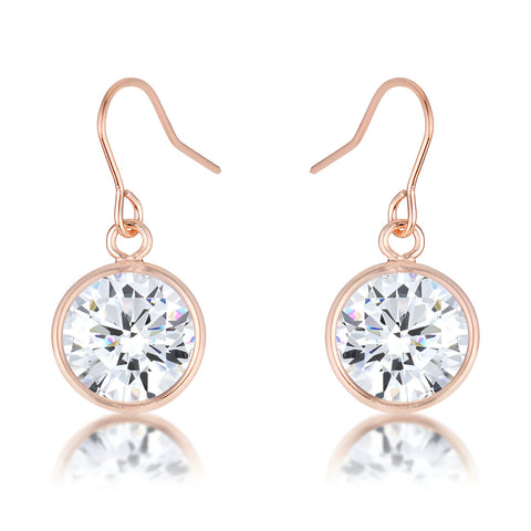 5.5 CT ROSE GOLD CZ DROP EARRINGS - PIERGIORGIO CERRONI