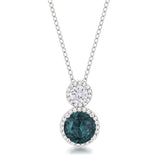 5 CT RHODIUM BLUE GREEN SNOWMAN CZ PENDANT - PIERGIORGIO CERRONI