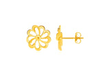 14K YELLOW GOLD POST EARRINGS WITH FLOWERS