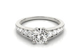 14K WHITE GOLD TAPERED SHANK ROUND DIAMOND ENGAGEMENT RING - PIERGIORGIO CERRONI