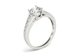 14K WHITE GOLD TAPERED SHANK ROUND DIAMOND ENGAGEMENT RING - PIERGIORGIO CERRONI