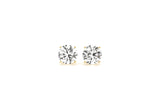 2 CTTW CERTIFIED IGI LAB GROWN ROUND DIAMOND STUD EARRINGS 14K YELLOW GOLD (G/VS2)