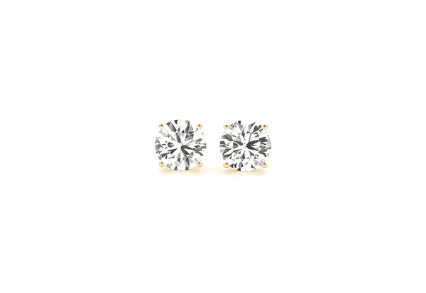 2 CTTW CERTIFIED IGI LAB GROWN ROUND DIAMOND STUD EARRINGS 14K YELLOW GOLD (G/VS2)