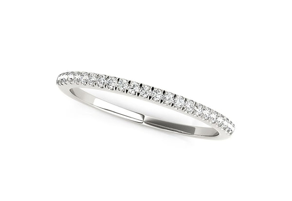 14K WHITE GOLD SCALLOP STYLE SETTING DIAMOND WEDDING BAND (1/8 CTTW)