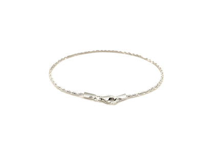 SOLID DIAMOND CUT ROPE BRACELET IN 14K WHITE GOLD (1.60 MM)