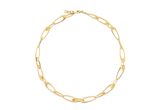 14K YELLOW GOLD ITALIAN OVAL LINKS NECKLACE