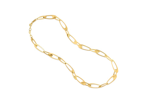 14K YELLOW GOLD ITALIAN OVAL LINKS NECKLACE