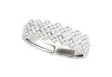 DIAMOND STUDDED WIDE MULTI-DIAGONAL PATTERN RING IN 14K WHITE GOLD (5/8 CT TW) - PIERGIORGIO CERRONI