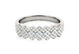 DIAMOND STUDDED WIDE MULTI-DIAGONAL PATTERN RING IN 14K WHITE GOLD (5/8 CT TW) - PIERGIORGIO CERRONI