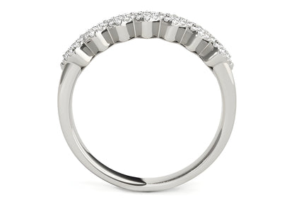 DIAMOND STUDDED WIDE MULTI-DIAGONAL PATTERN RING IN 14K WHITE GOLD (5/8 CT TW) - PIERGIORGIO CERRONI