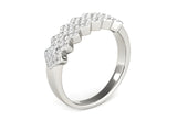 DIAMOND STUDDED WIDE MULTI-DIAGONAL PATTERN RING IN 14K WHITE GOLD (5/8 CT TW) - PIERGIORGIO CERRONI