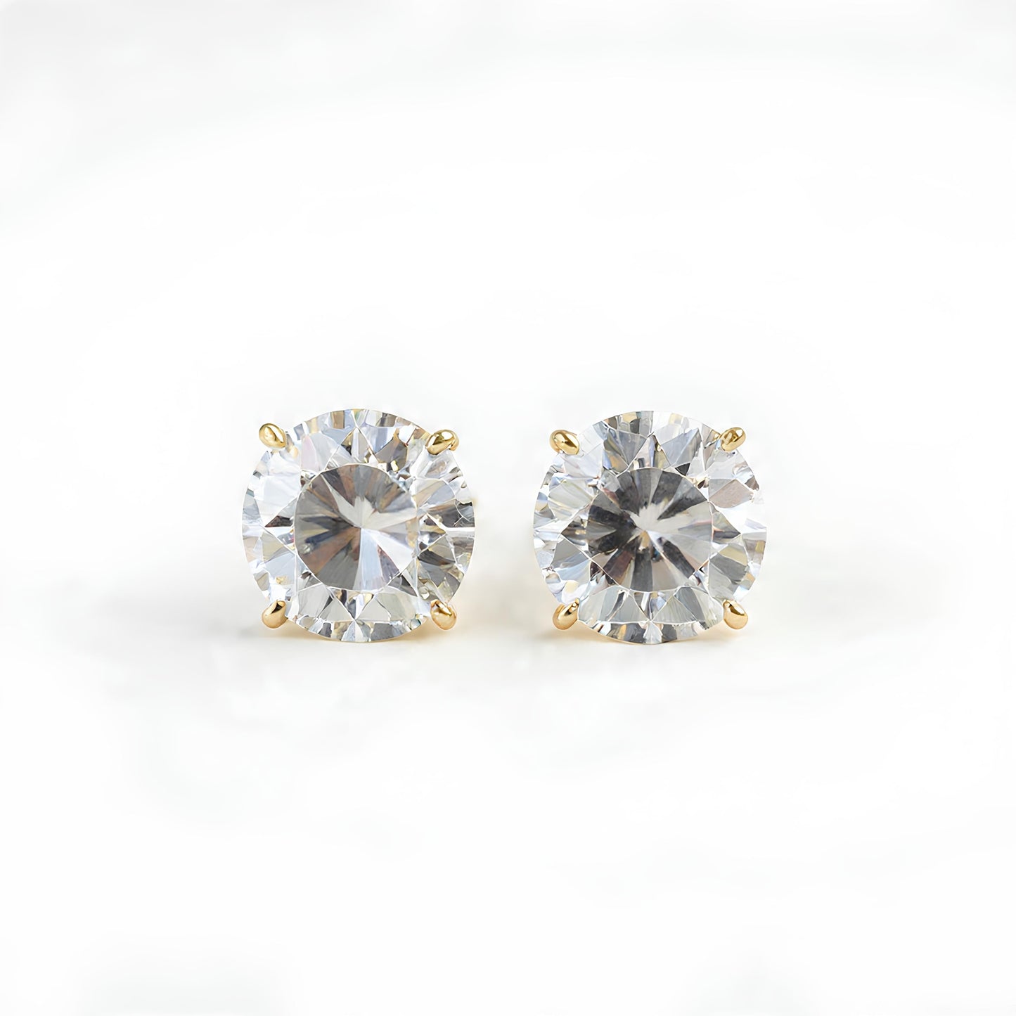 2 CTTW CERTIFIED IGI LAB GROWN ROUND DIAMOND STUD EARRINGS YELLOW GOLD (G/VS2)