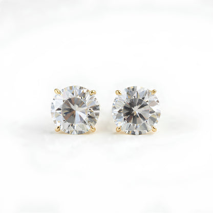2 CTTW CERTIFIED IGI LAB GROWN ROUND DIAMOND STUD EARRINGS YELLOW GOLD (G/VS2)