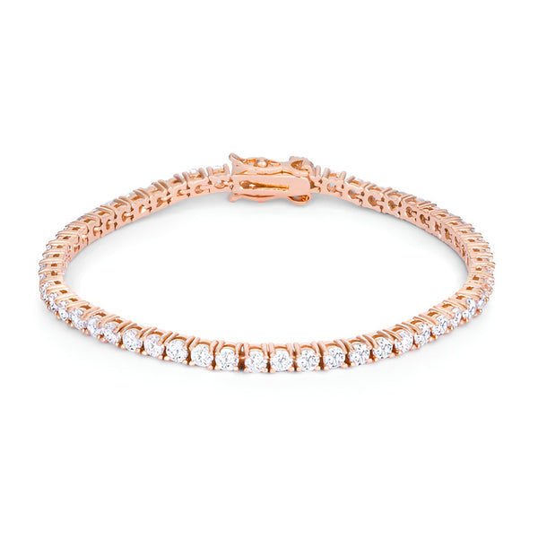 5.75 CT ROSE GOLDTONE CUBIC ZIRCONIA TENNIS BRACELET - PIERGIORGIO CERRONI