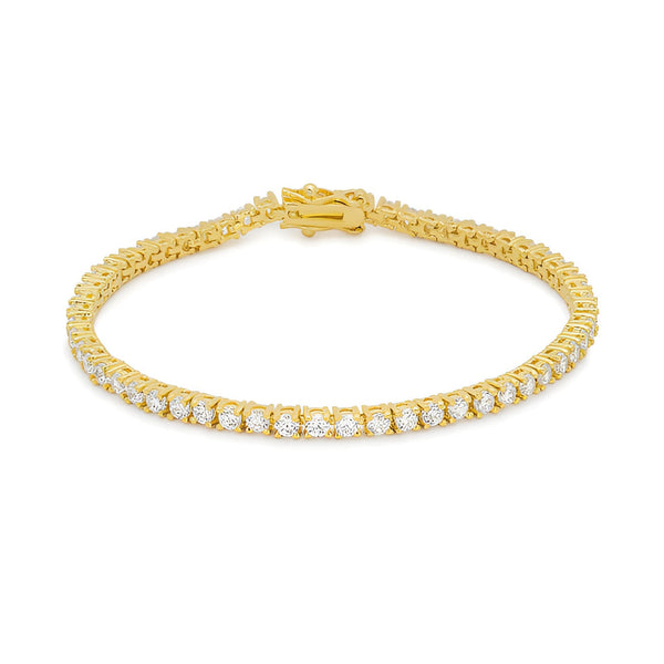 GOLDTONE FINISH VICTORIAN CUBIC ZIRCONIA TENNIS 8 INCH BRACELET - PIERGIORGIO CERRONI