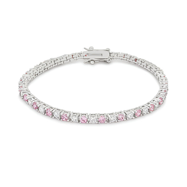 LACE PINK CUBIC ZIRCONIA TENNIS BRACELET - PIERGIORGIO CERRONI