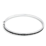 JET BLACK CZ BANGLE BRACELET