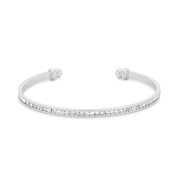 CHANNEL-SET CLEAR CRYSTAL CUFF