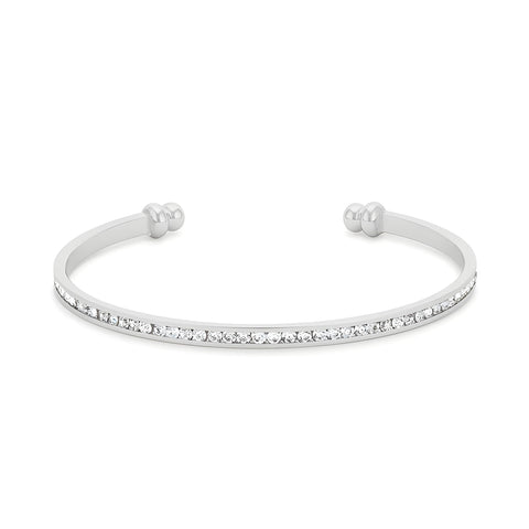 CHANNEL-SET CLEAR CRYSTAL CUFF