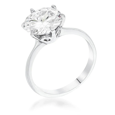 CLASSIC SINGLE STONE 3.5 CARAT SOLITAIRE RING