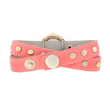 PINK ROUND STUDDED WRAP WATCH