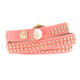 PINK MINI STUDDED WRAP WATCH