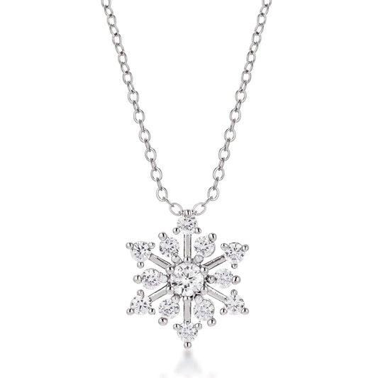 CONTEMPORARY CZ SNOWFLAKE NECKLACE