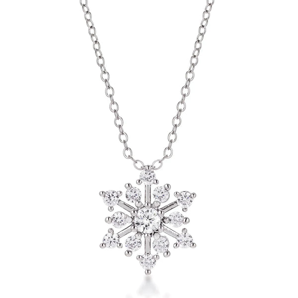 CONTEMPORARY CZ SNOWFLAKE NECKLACE