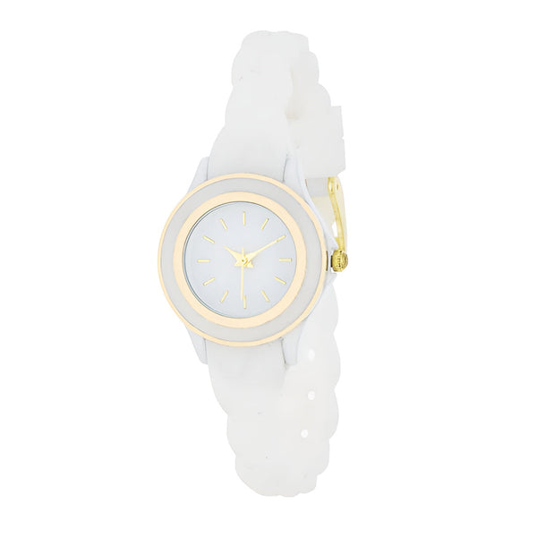 CARMEN BRAIDED LADYLIKE WATCH WITH WHITE RUBBER STRAP - PIERGIORGIO CERRONI