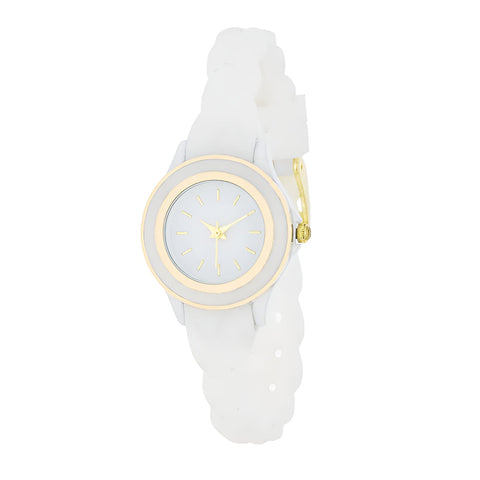 CARMEN BRAIDED LADYLIKE WATCH WITH WHITE RUBBER STRAP - PIERGIORGIO CERRONI