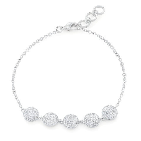 CAROL 0.8 CT CZ RHODIUM PAVE DISC BRACELET - PIERGIORGIO CERRONI