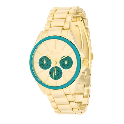 CHRONO GOLD METAL WATCH - GREEN - PIERGIORGIO CERRONI