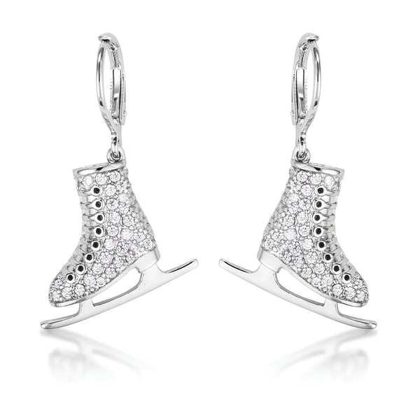 DELICATE 0.85 CT RHODIUM ICE SKATE EARRINGS - PIERGIORGIO CERRONI