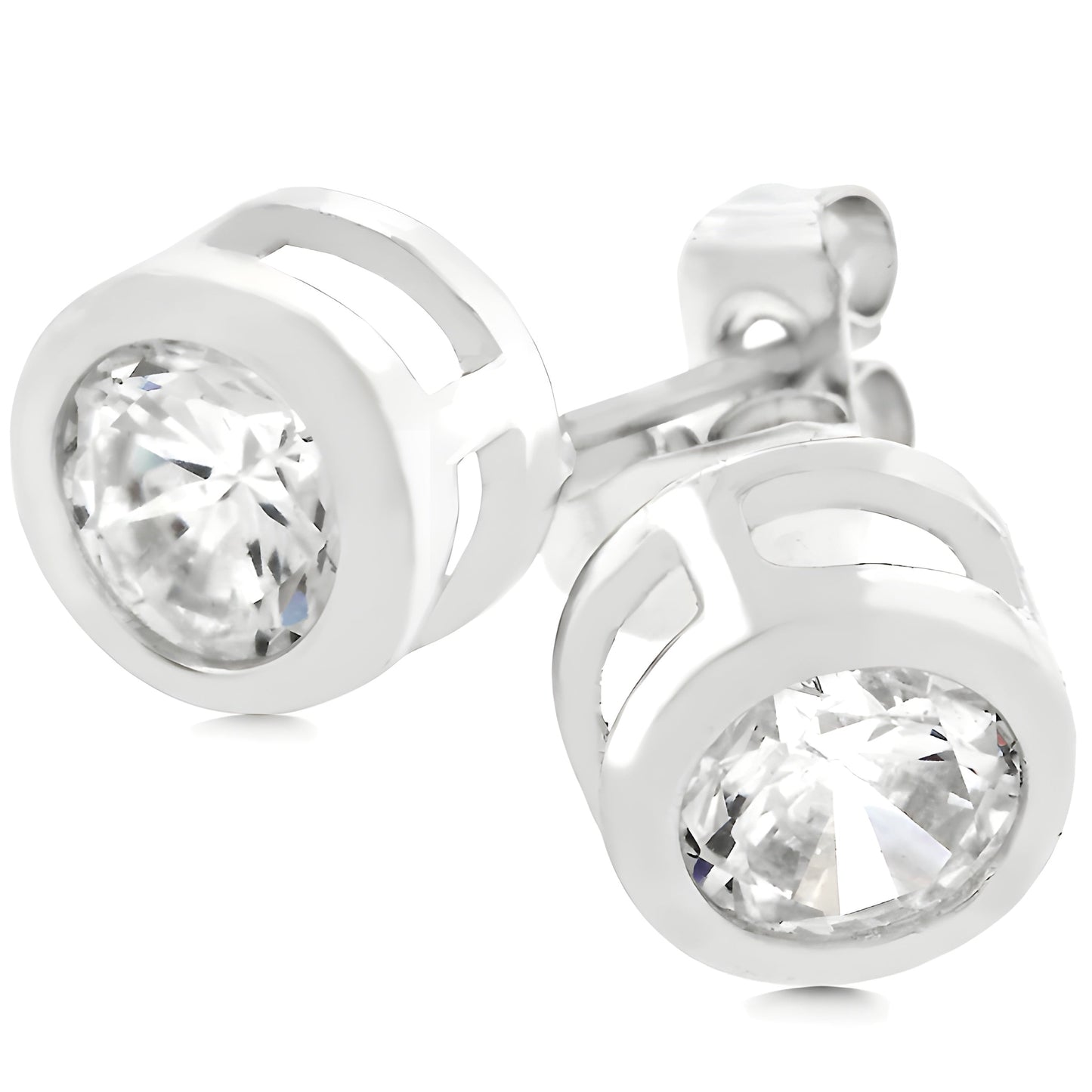 BEZEL STUD EARRINGS
