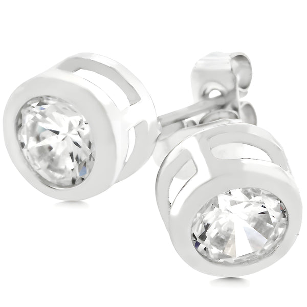 BEZEL STUD EARRINGS