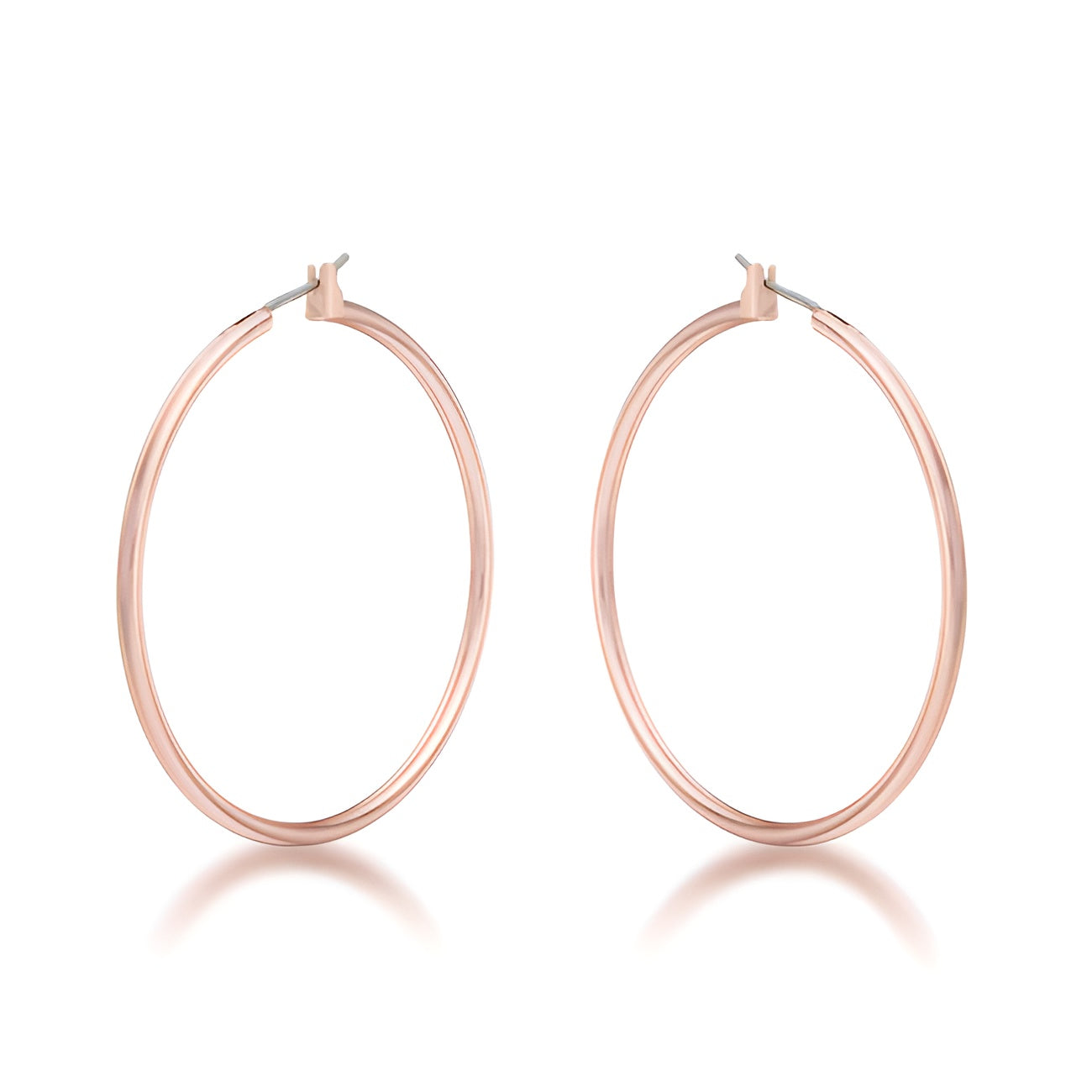 45MM ROSE GOLD HOOP EARRINGS. - PIERGIORGIO CERRONI