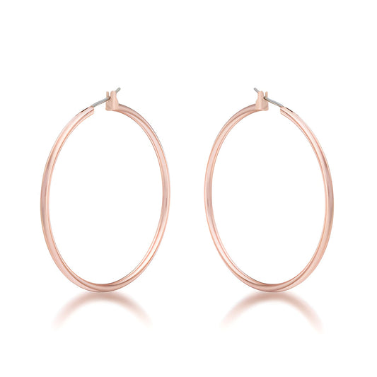 45MM ROSE GOLD HOOP EARRINGS. - PIERGIORGIO CERRONI