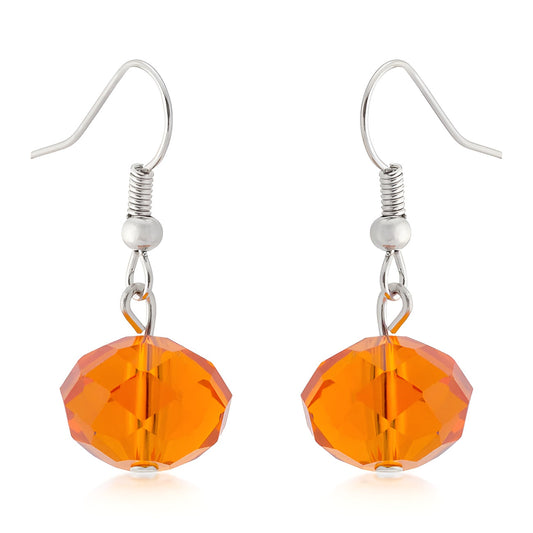 ORANGE FACETED BEAD EARRINGS