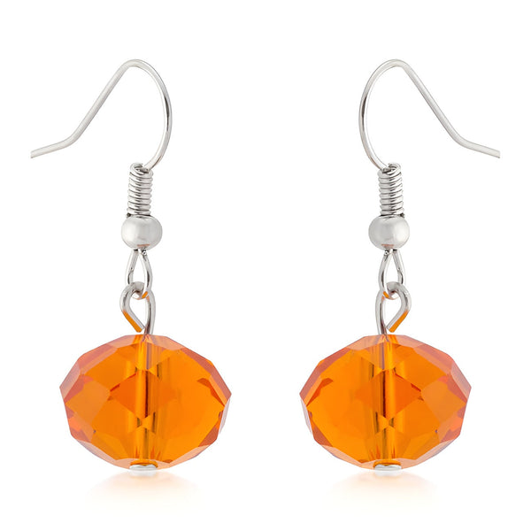 ORANGE FACETED BEAD EARRINGS