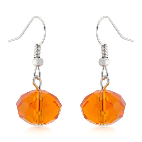 ORANGE FACETED BEAD EARRINGS