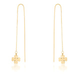 PATRICIA GOLD CLOVER THREADED DROP EARRINGS