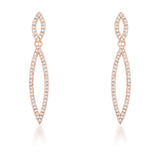 SARA 1.2 CT CZ ROSE GOLD DELICATE DOUBLE TEARDROP DROP EARRINGS - PIERGIORGIO CERRONI